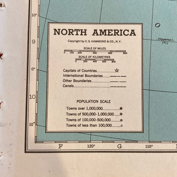 1949 North America Map Ready to Frame 9 1/4” x 12 1/4” - Picture 2 of 4